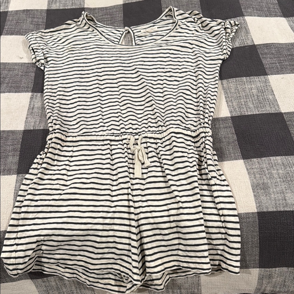 Lou & Grey Black and White Striped Jumpsuit